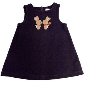 GYMBOREE Brown Corduroy Jumper Sleeveless Girl Dress Size 6-12 Mos. Embroidered